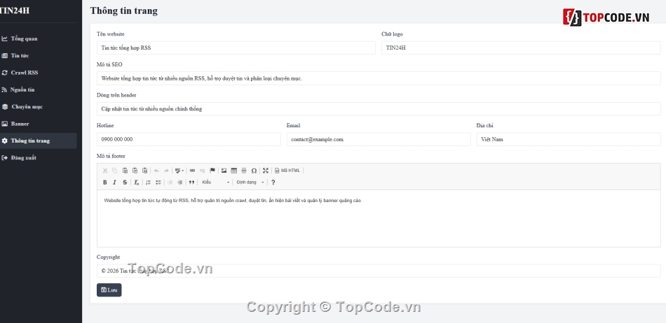 Web Crawl,code tin tức,web tin tức